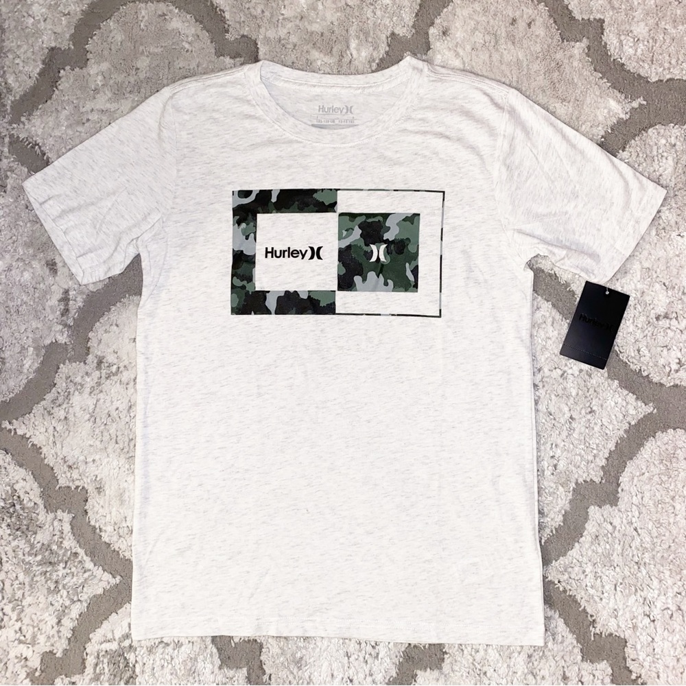 Hurley Camo Short Sleeve Shirt Boys Size Large